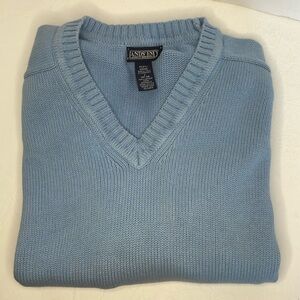 Lands’ end  V neck light blue sweater Men’s size L